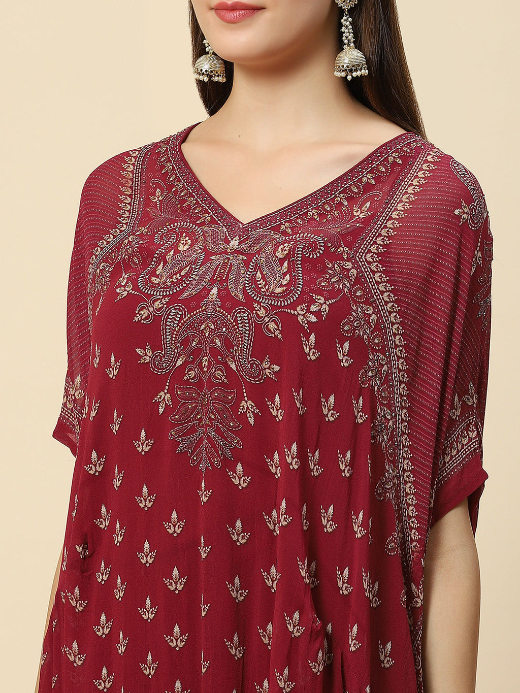 Digital Printed Georgette Kaftan Kurta