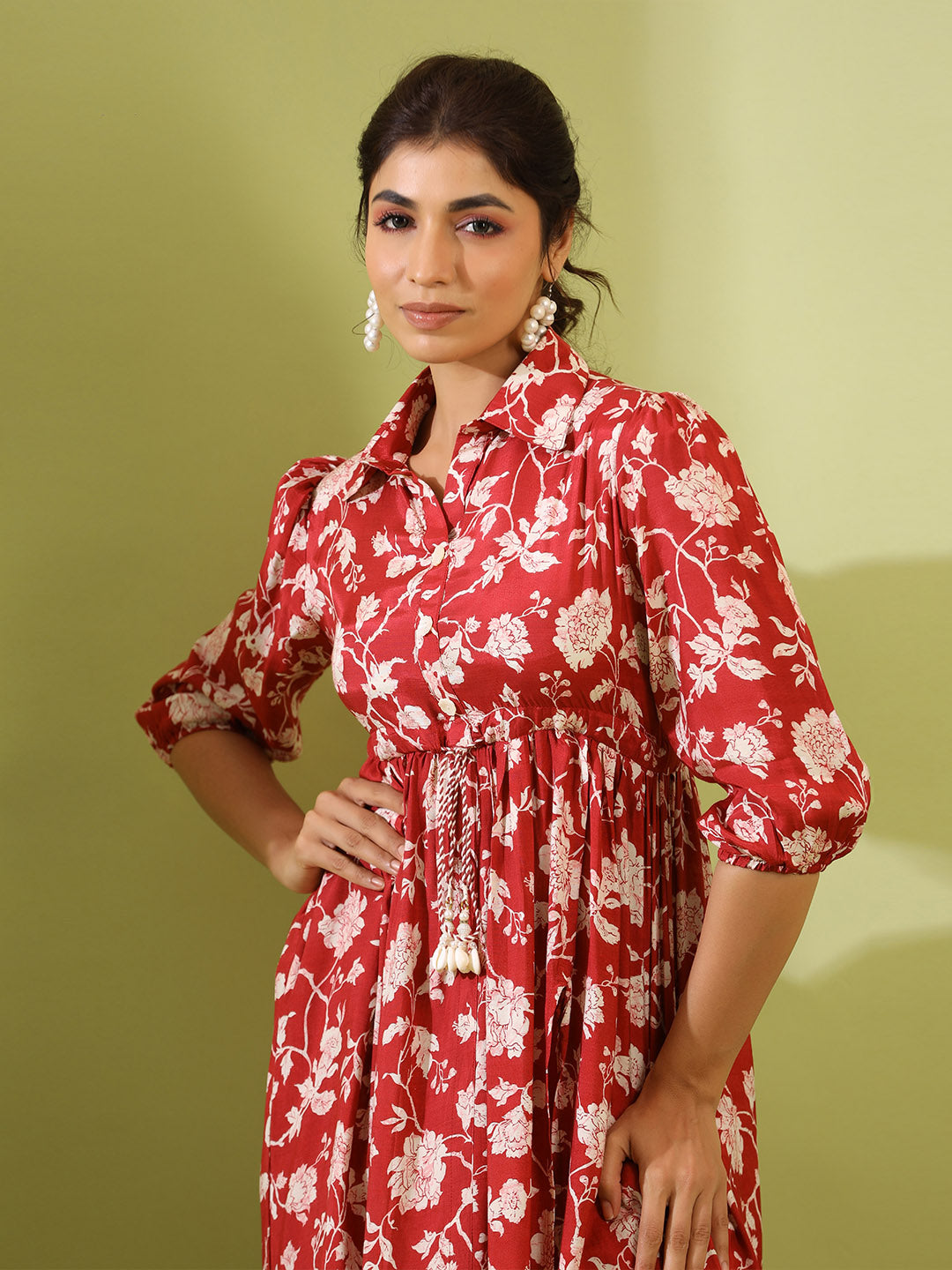 Floral Printed Muslin Kurta With Pants