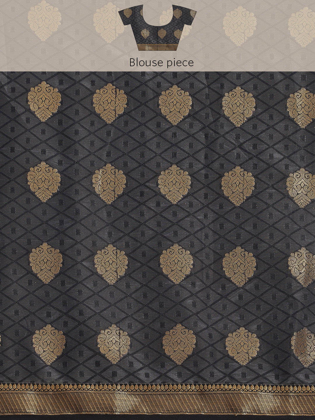 Zari Border Booti Art Handloom Woven Saree