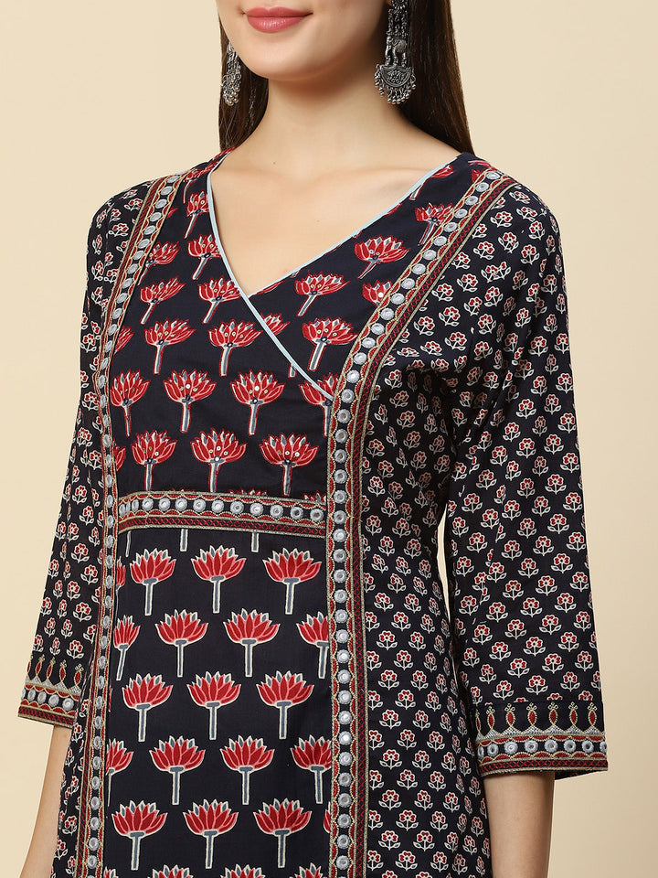 Printed Cotton Kurta With Pants