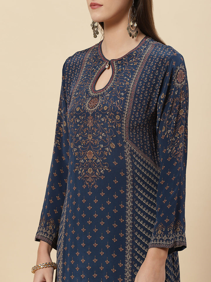 Printed Crepe Kurta