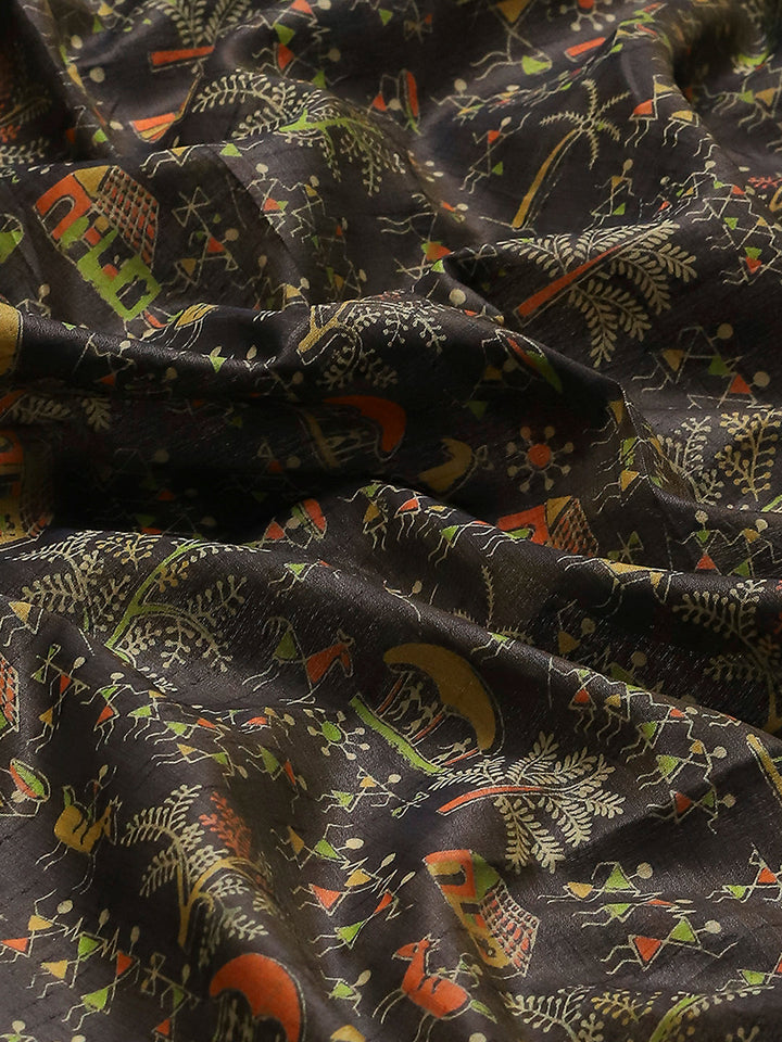 Digital Printed Art Silk Saree