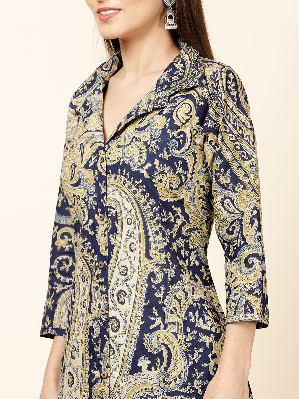 Paisley Printed Cotton Kurta With Pants