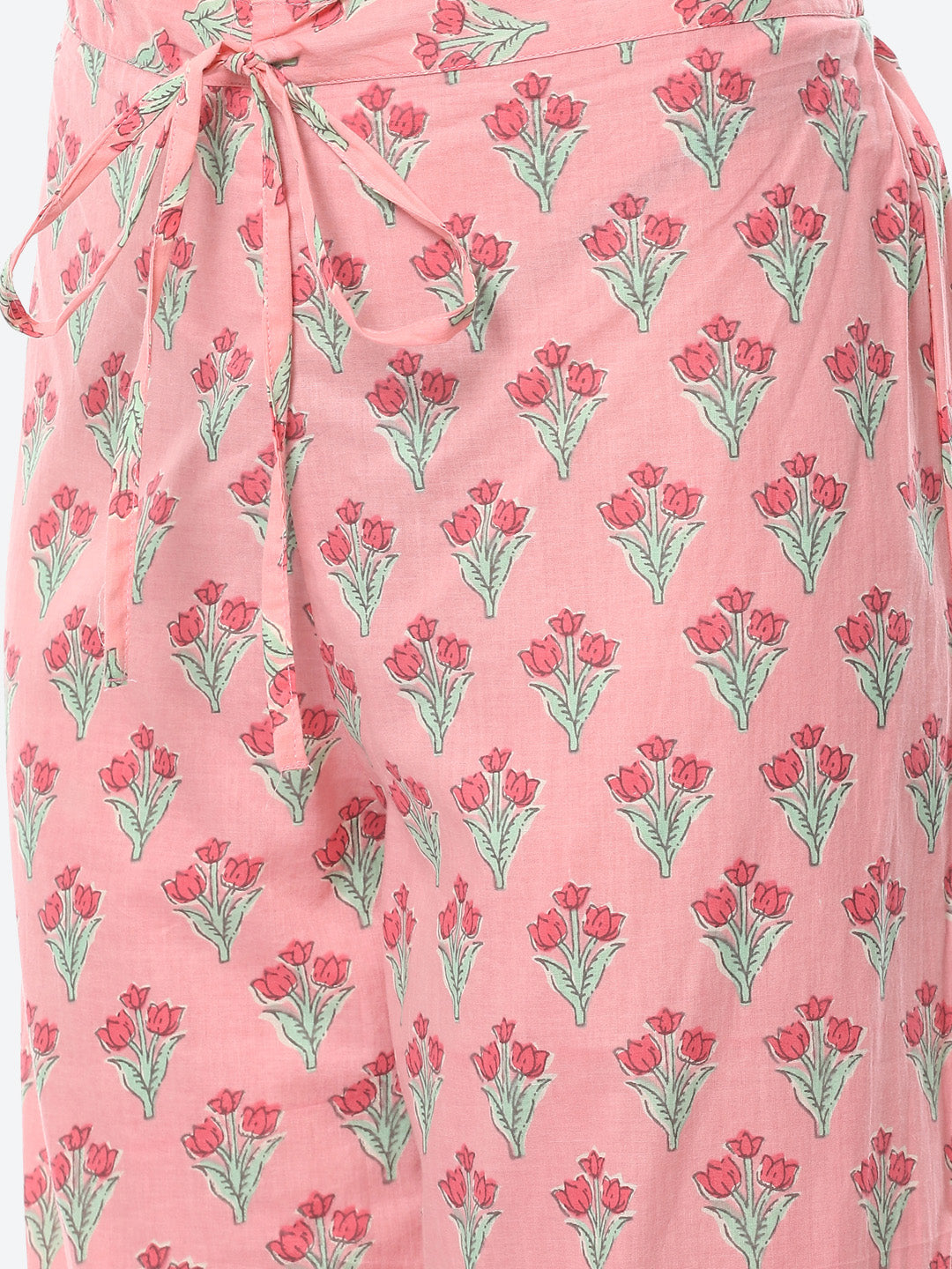 Floral Printed Cotton Kurta With Afgani Pant