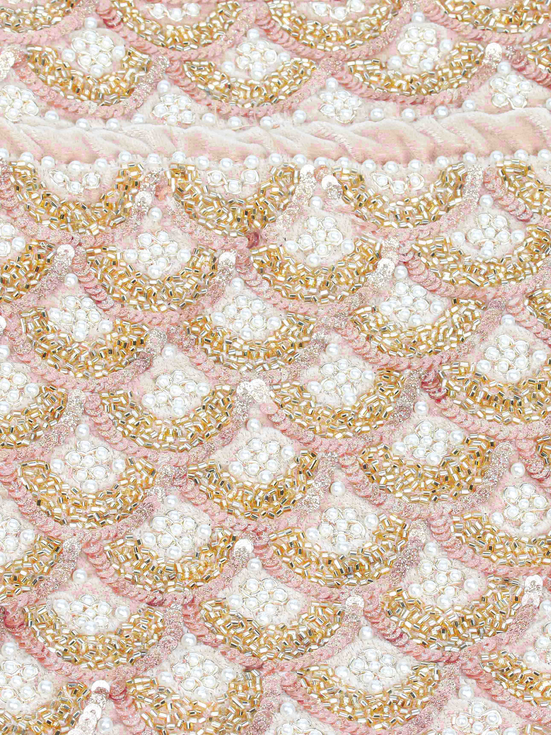 Golden Sequin &amp; Pearl Embroidered Potli Bag