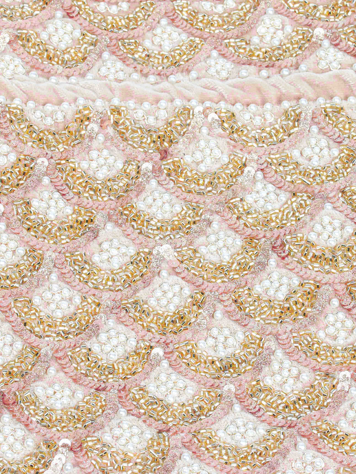 Golden Sequin &amp; Pearl Embroidered Potli Bag