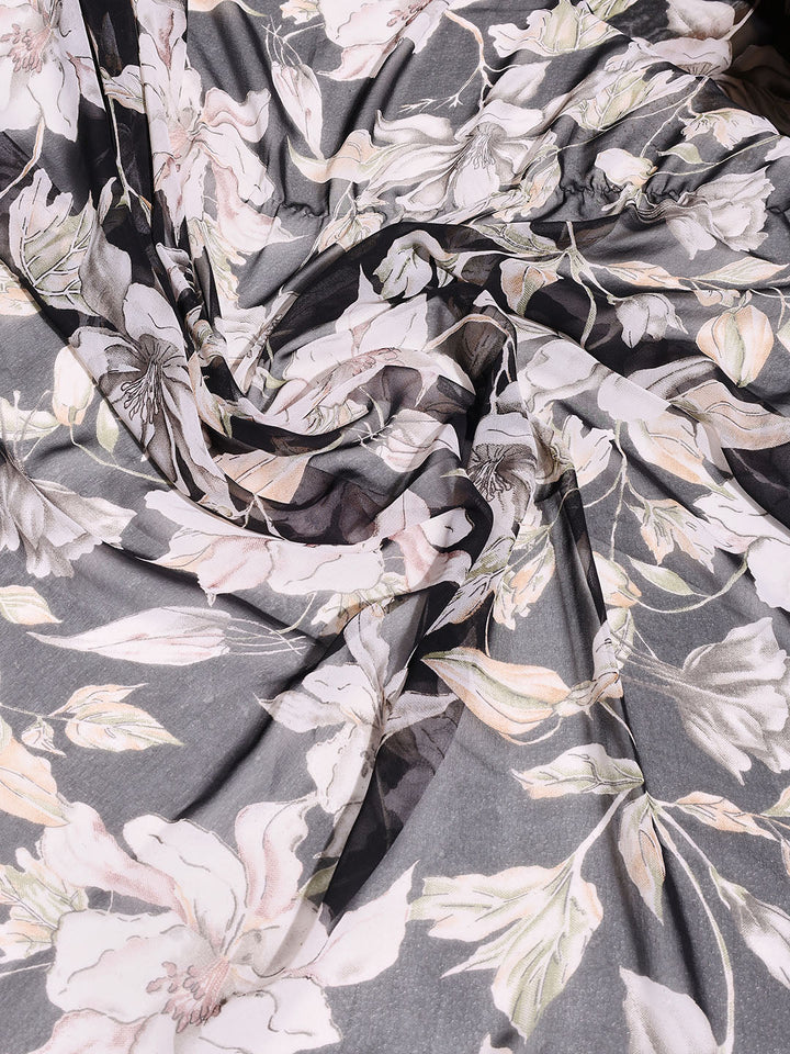 Floral Printed Georgette Saree