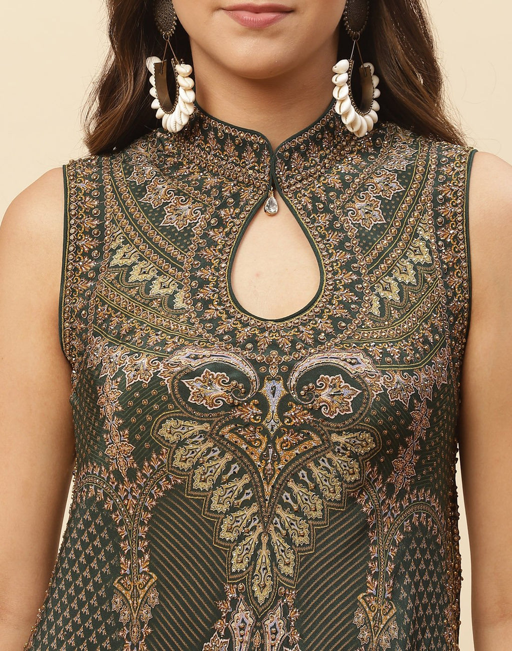 Digital Printed Crepe Gown