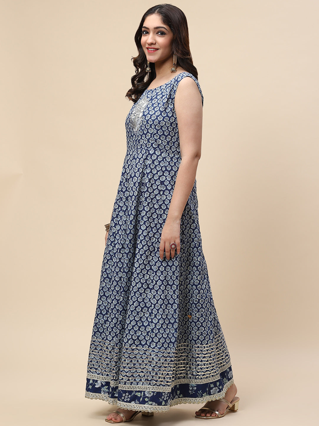 Printed Cotton Double Layer Anarkali Kurta
