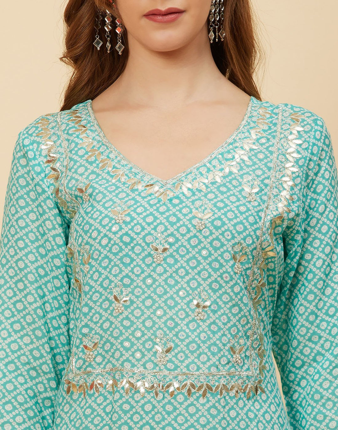 Embroidered Cotton Muslin Kurti With Pant
