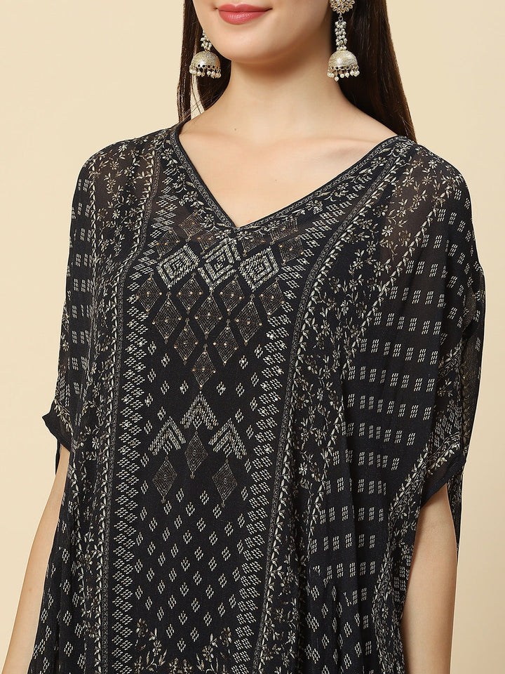Digital Printed Georgette Kaftan Kurta