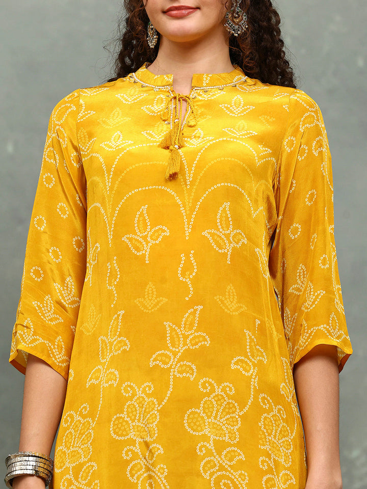 Printed Crepe Kurta With pants