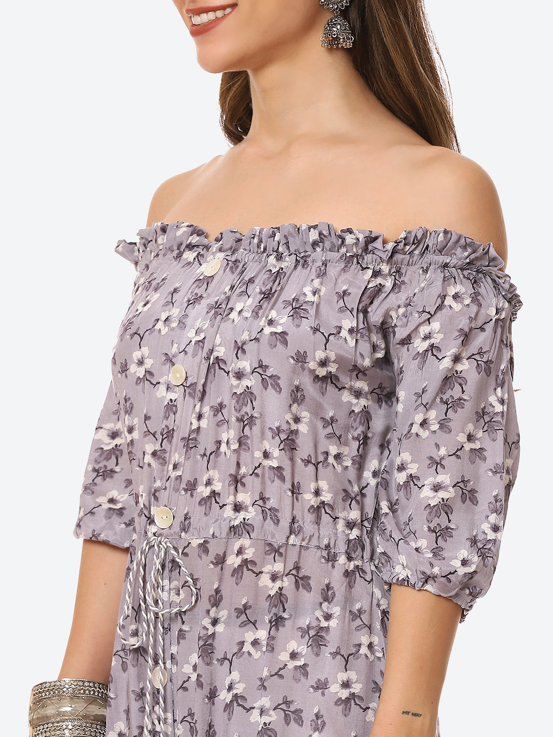 Floral Printed Muslin Kurta