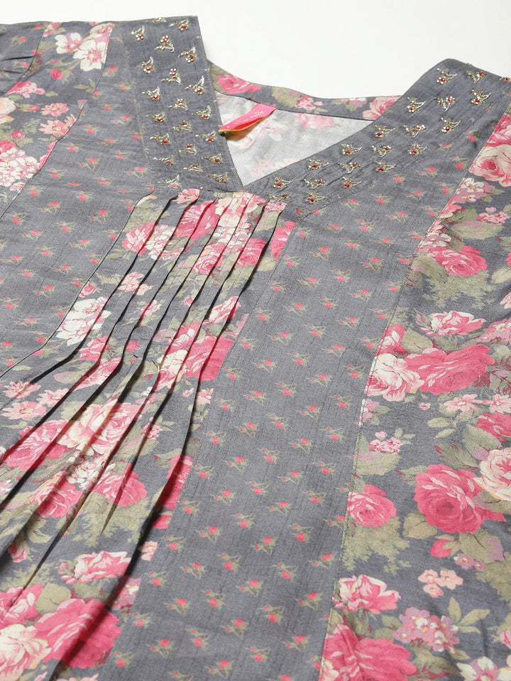 Printed Crepe Kurta With Palazzo