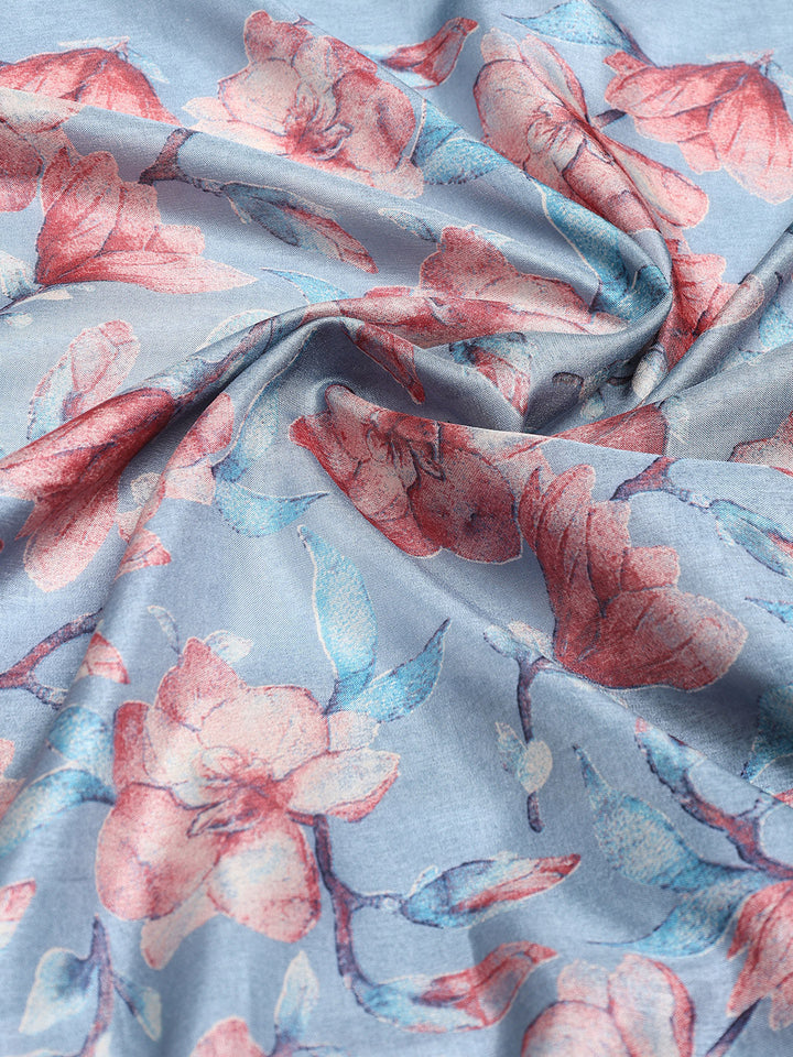 Floral Printed Art Silk Woven Saree