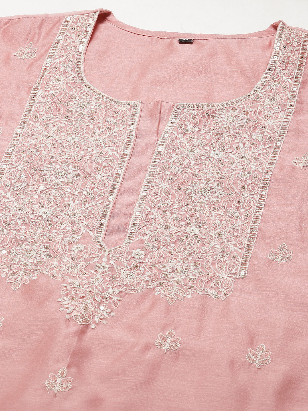 Embroidered Chanderi Kurta With Pants