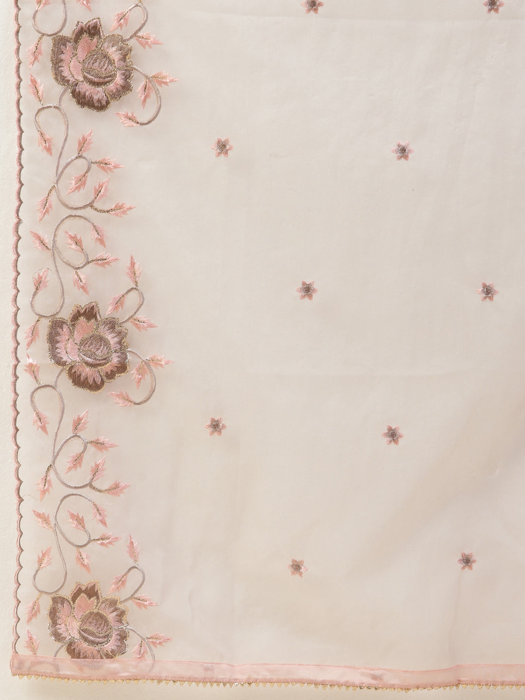 Embroidered Chanderi Unstitched Suit Piece With Dupatta