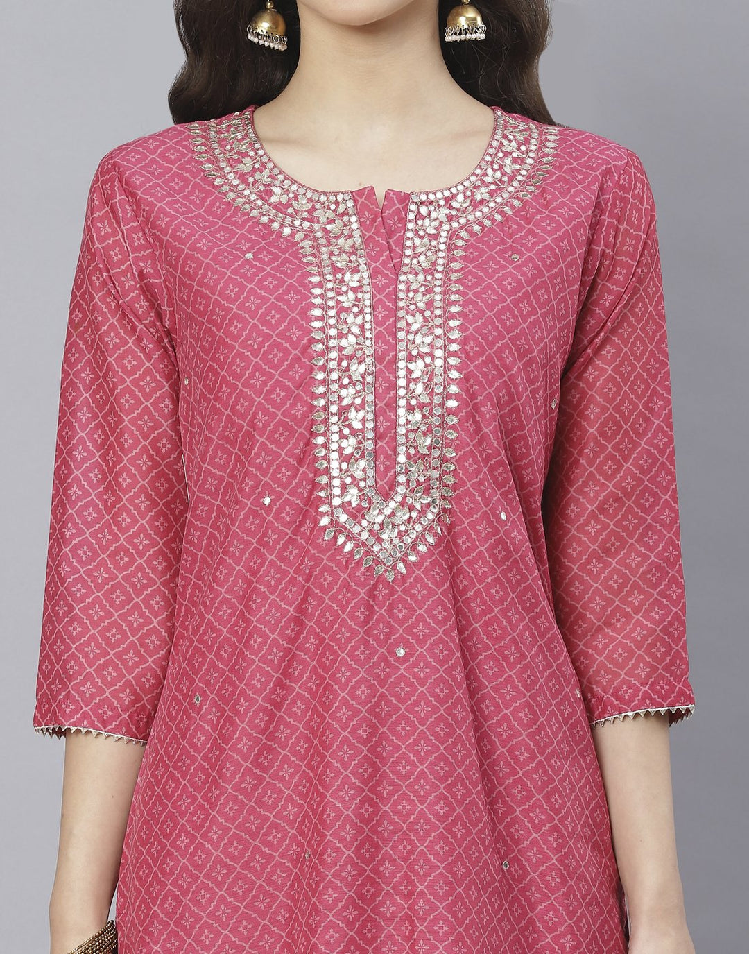 Rani and Navy Blue Cotton Chanderi Salwar Kameez
