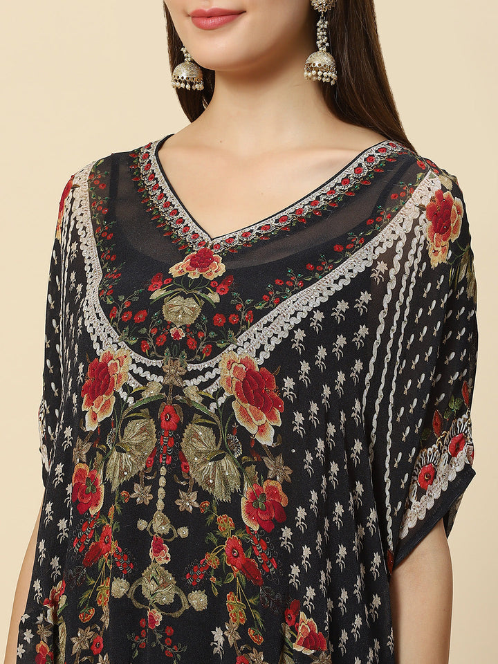 Digital Printed Georgette Kaftan Kurta