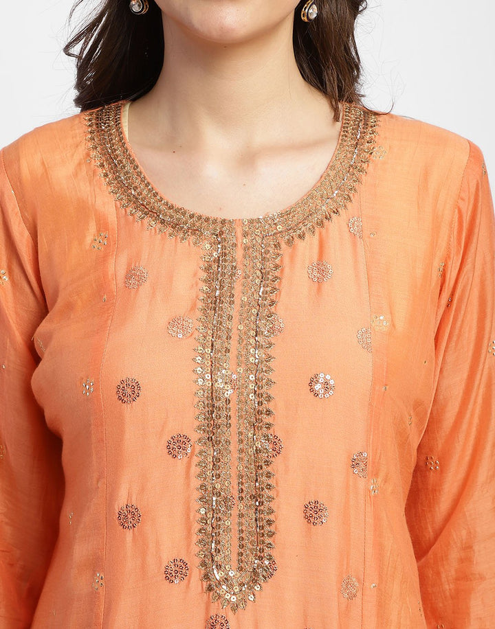 Printed Cotton Chanderi Kurti