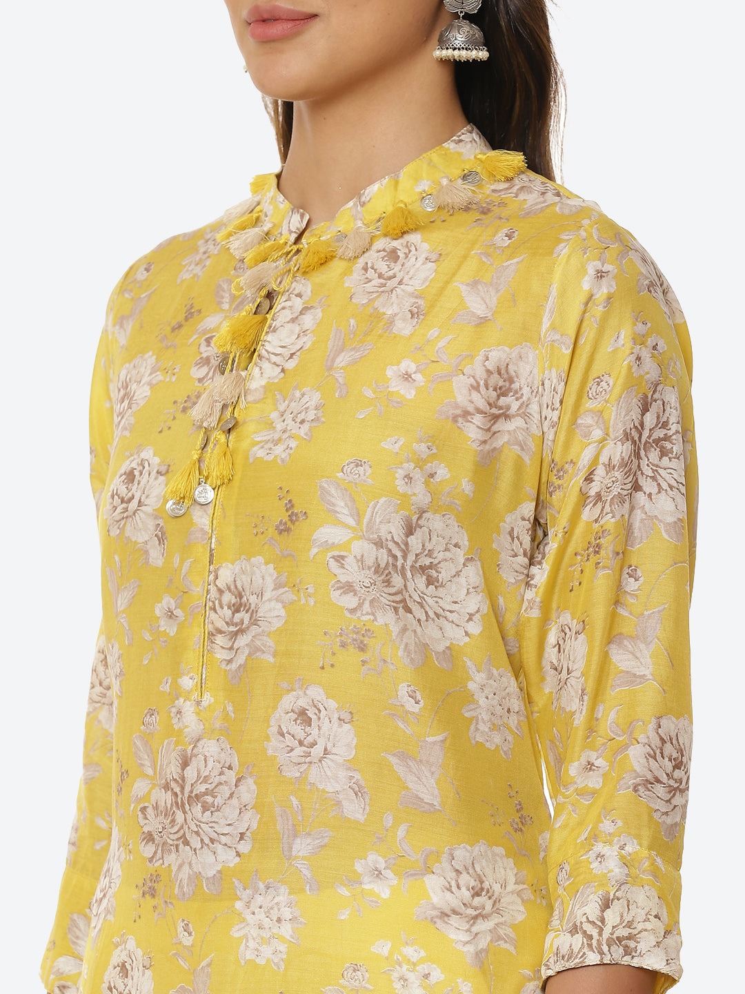 Floral Printed Muslin Kurta