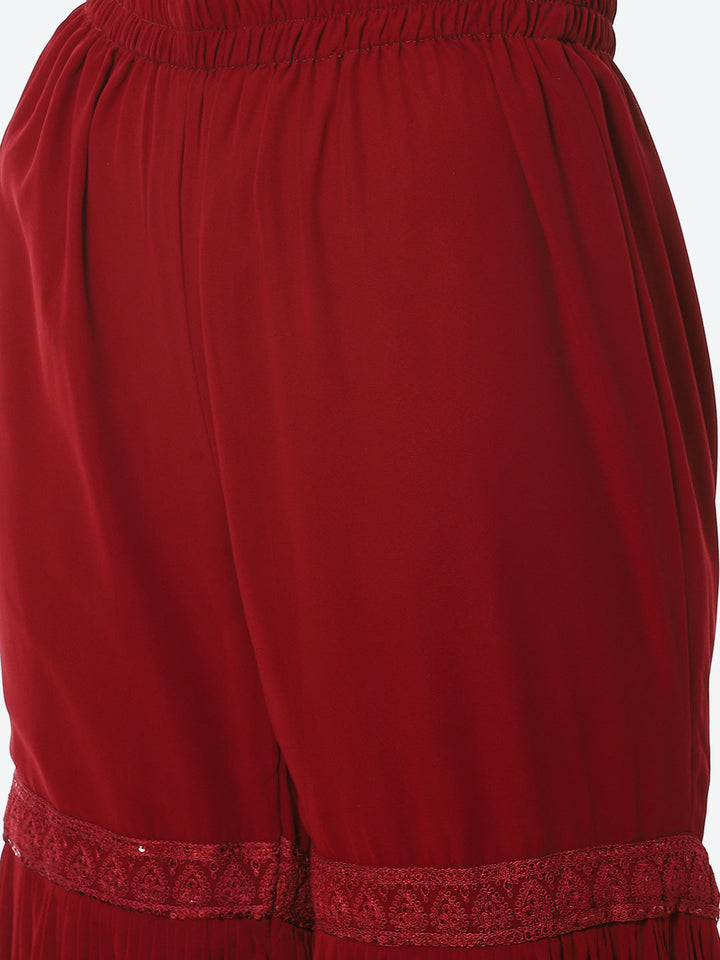 Resham Booti Georgette Kurta With Garara &amp; Georgette Dupatta