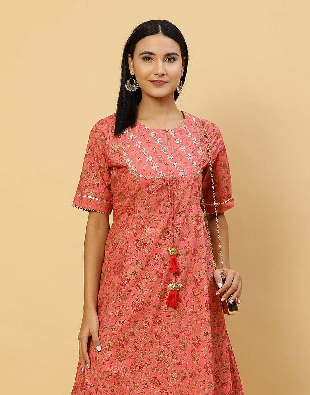 Printed Cotton Kurti With Pant