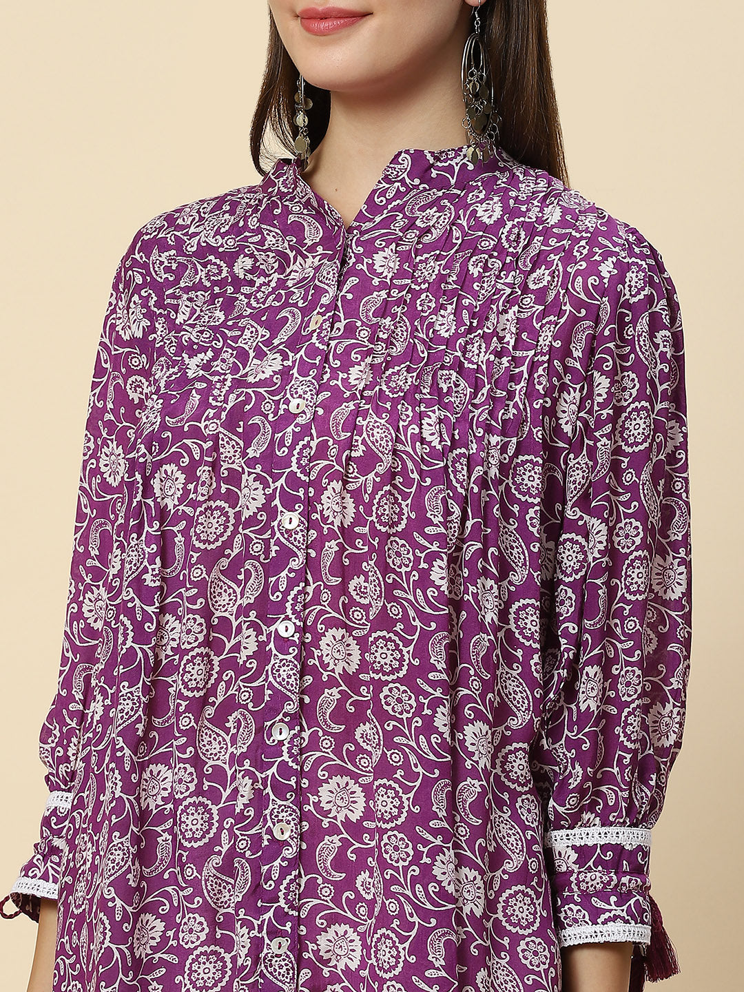 Floral Printed Muslin Kurta