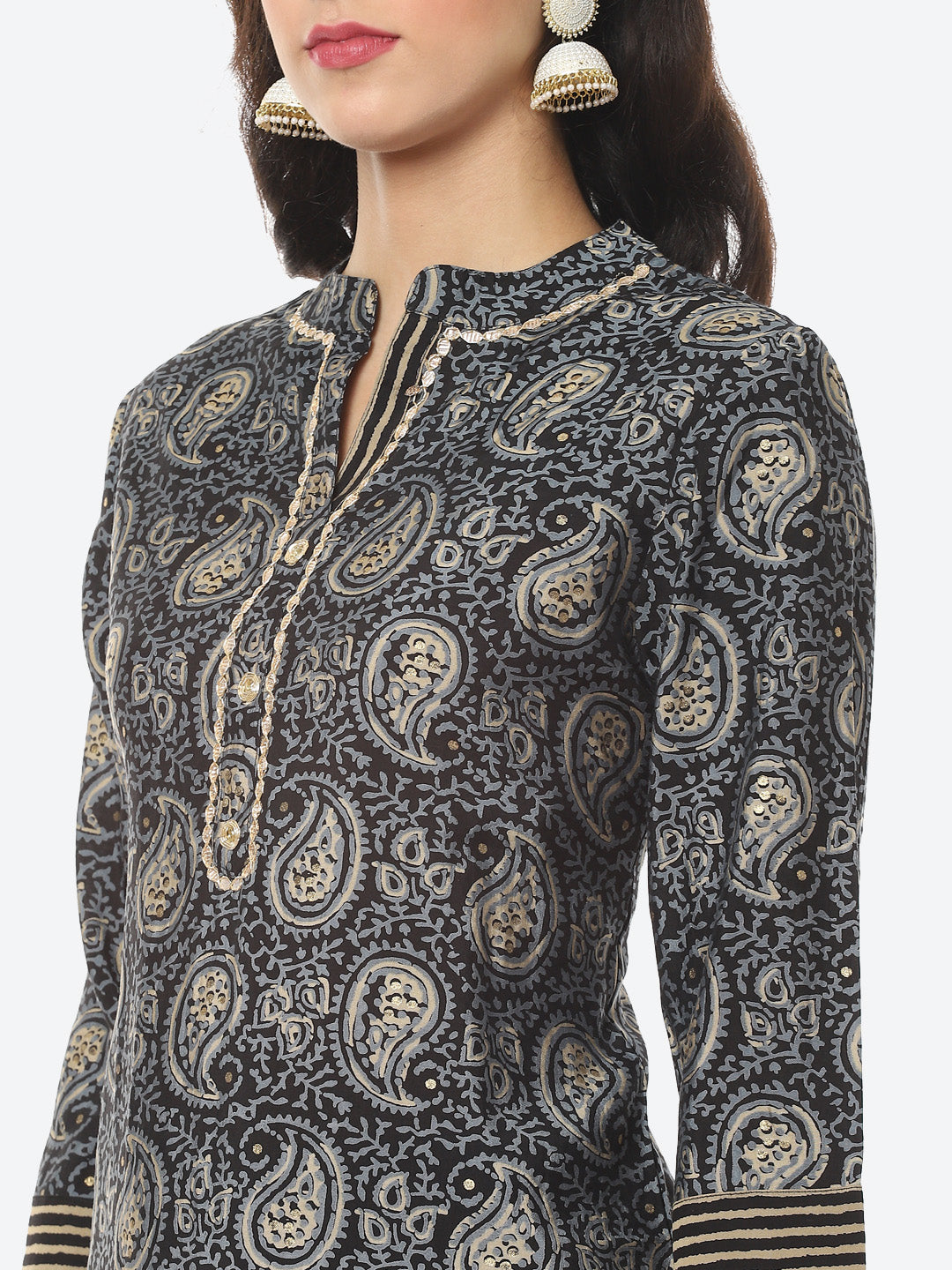 Paisley Printed Muslin Kurti With Pant