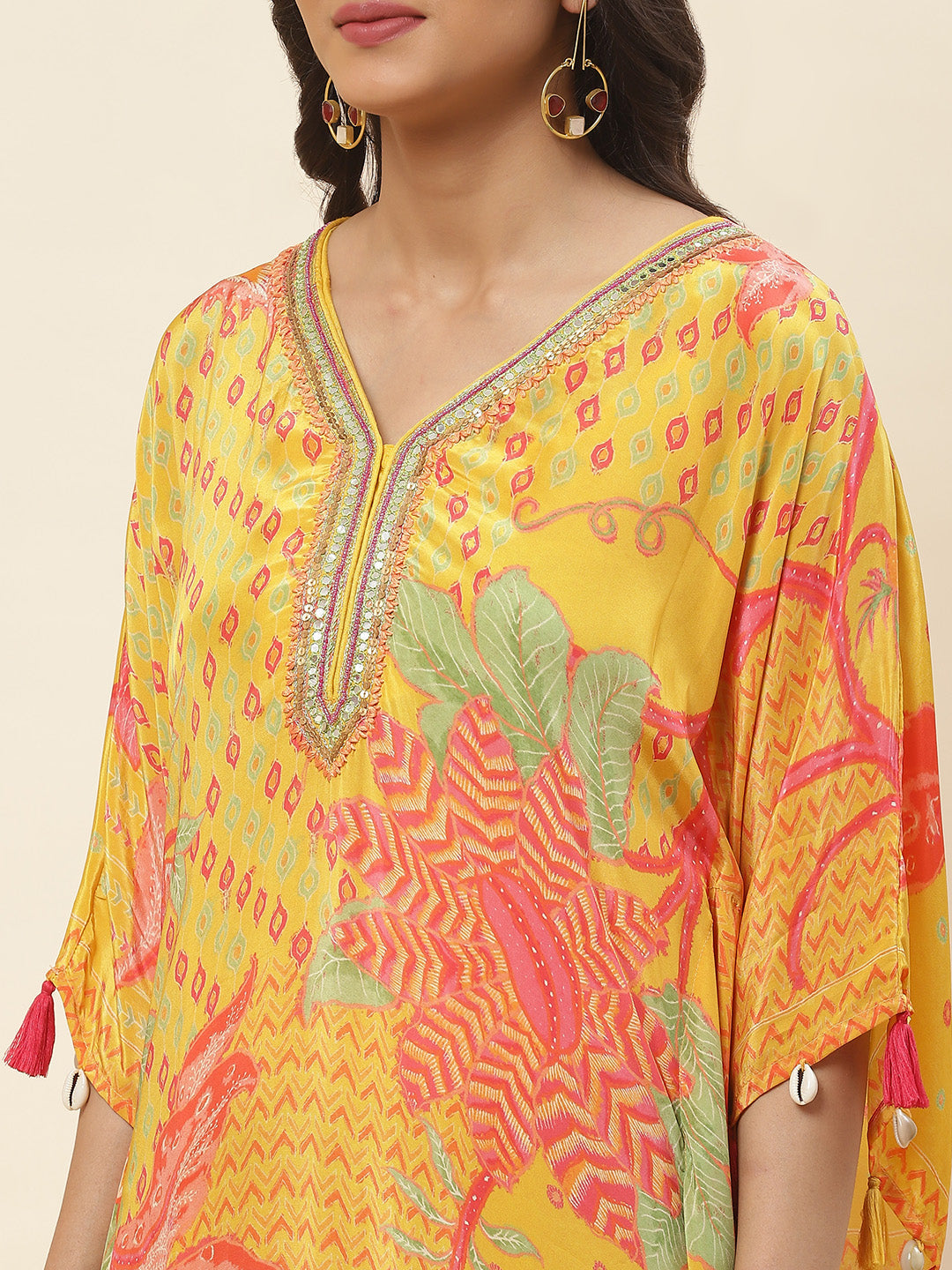 Floral Printed Crepe Kurta