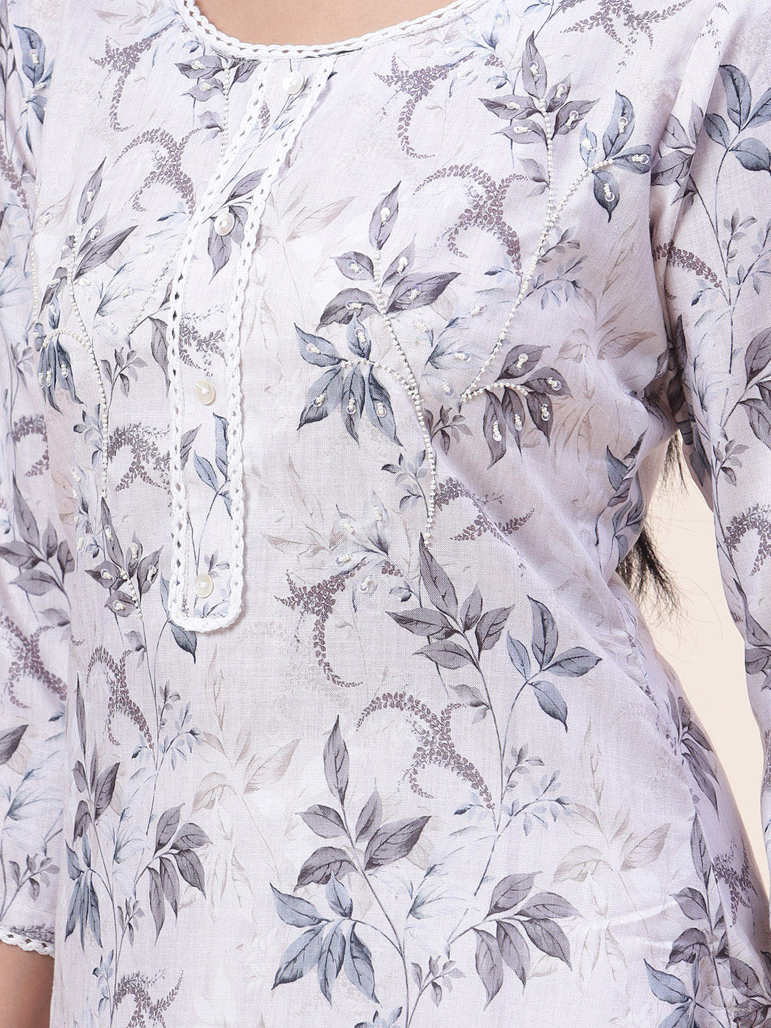 Floral Printed Cotton Kurta
