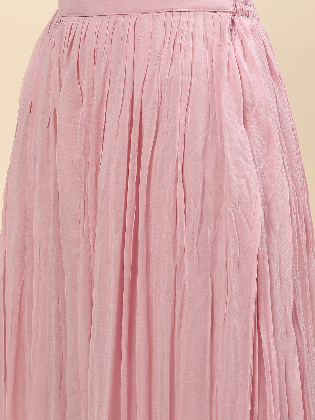 Mirror Embroidered Georgette Kurta With Palazzo & Dupatta