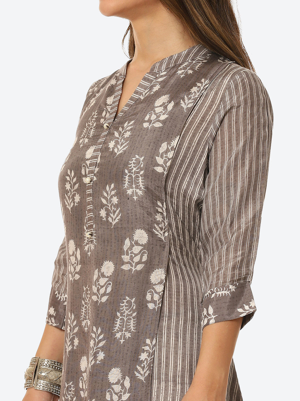 Floral Printed Muslin Kurta