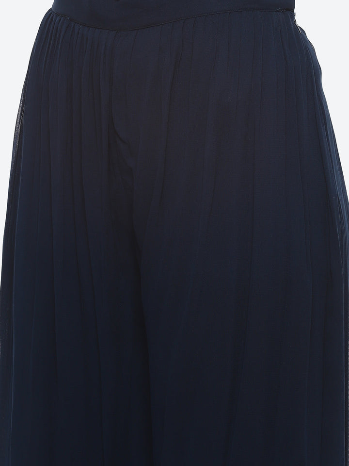 Resham Mirror Booti Georgette Kurta With Churidar &amp; Net Dupatta