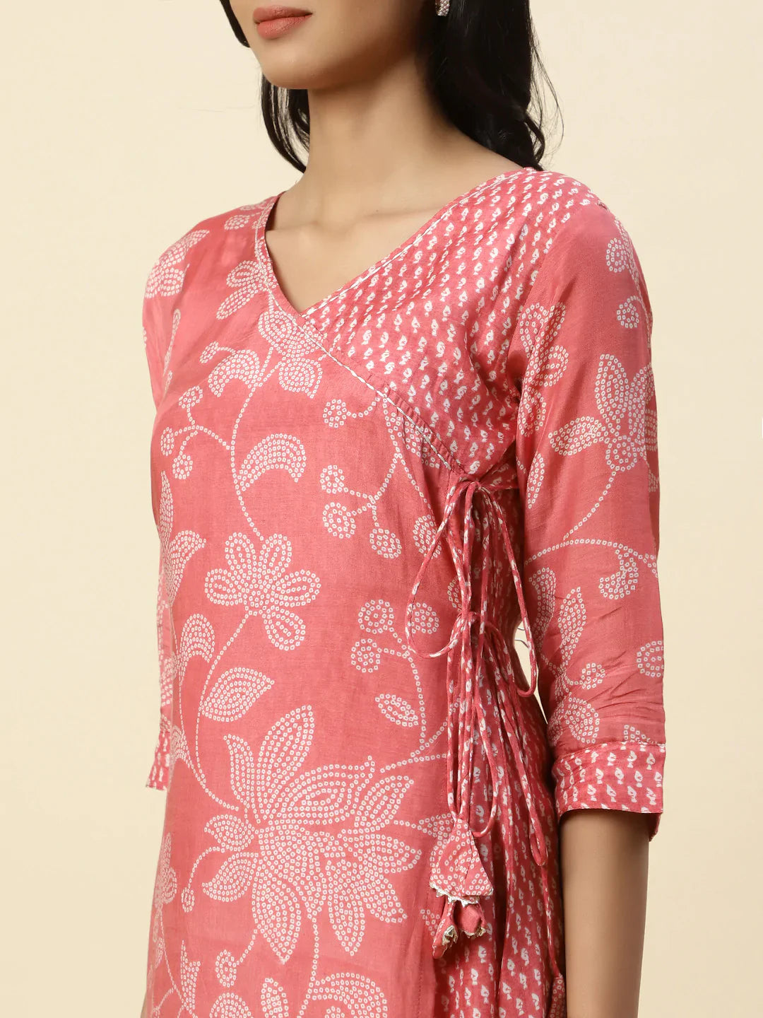 Floral Printed Muslin Kurta With Pants