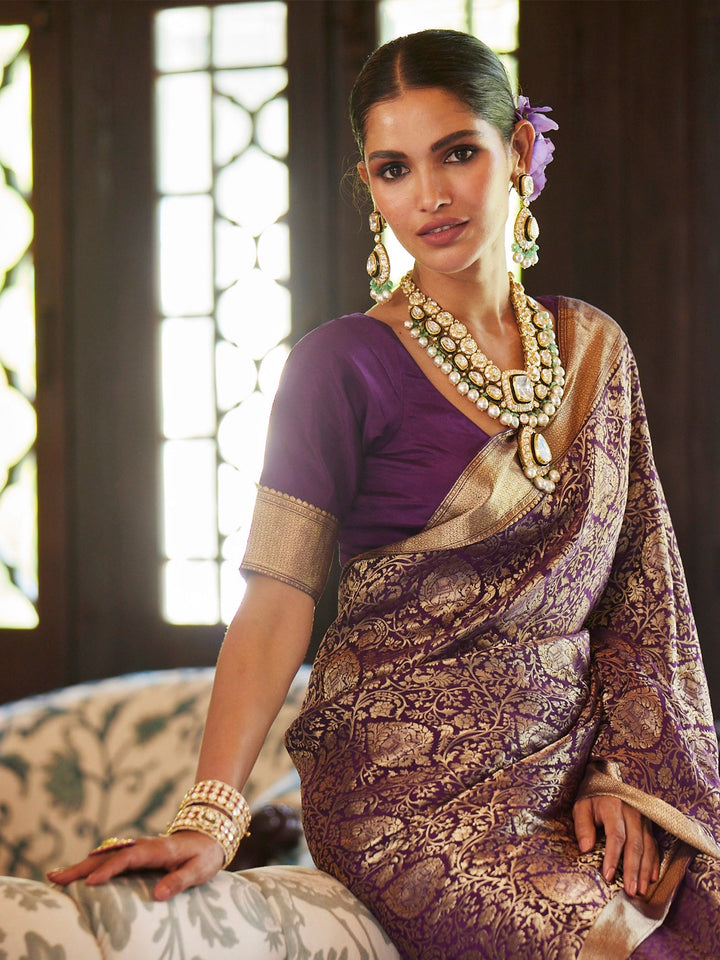 Brocade Crepe Plain Saree