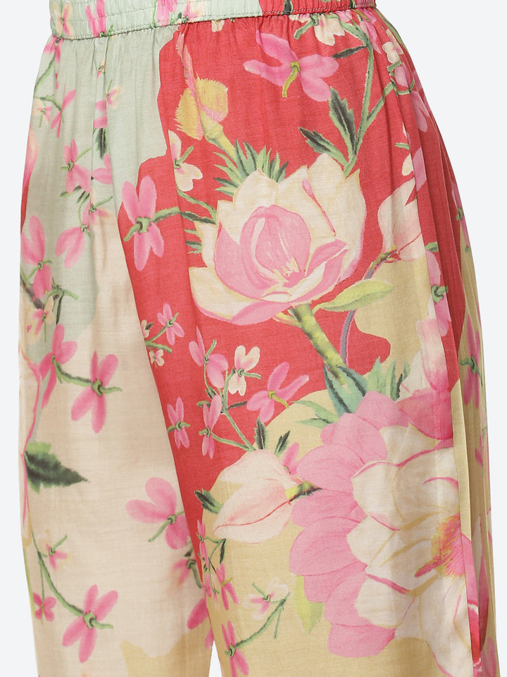 Floral Printed Muslin Kurta With Pant &amp; Dupatta