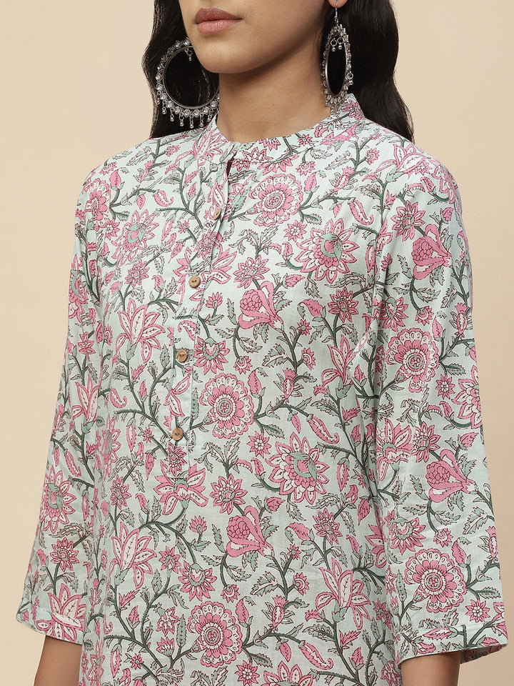 Floral Printed Cotton Kurta