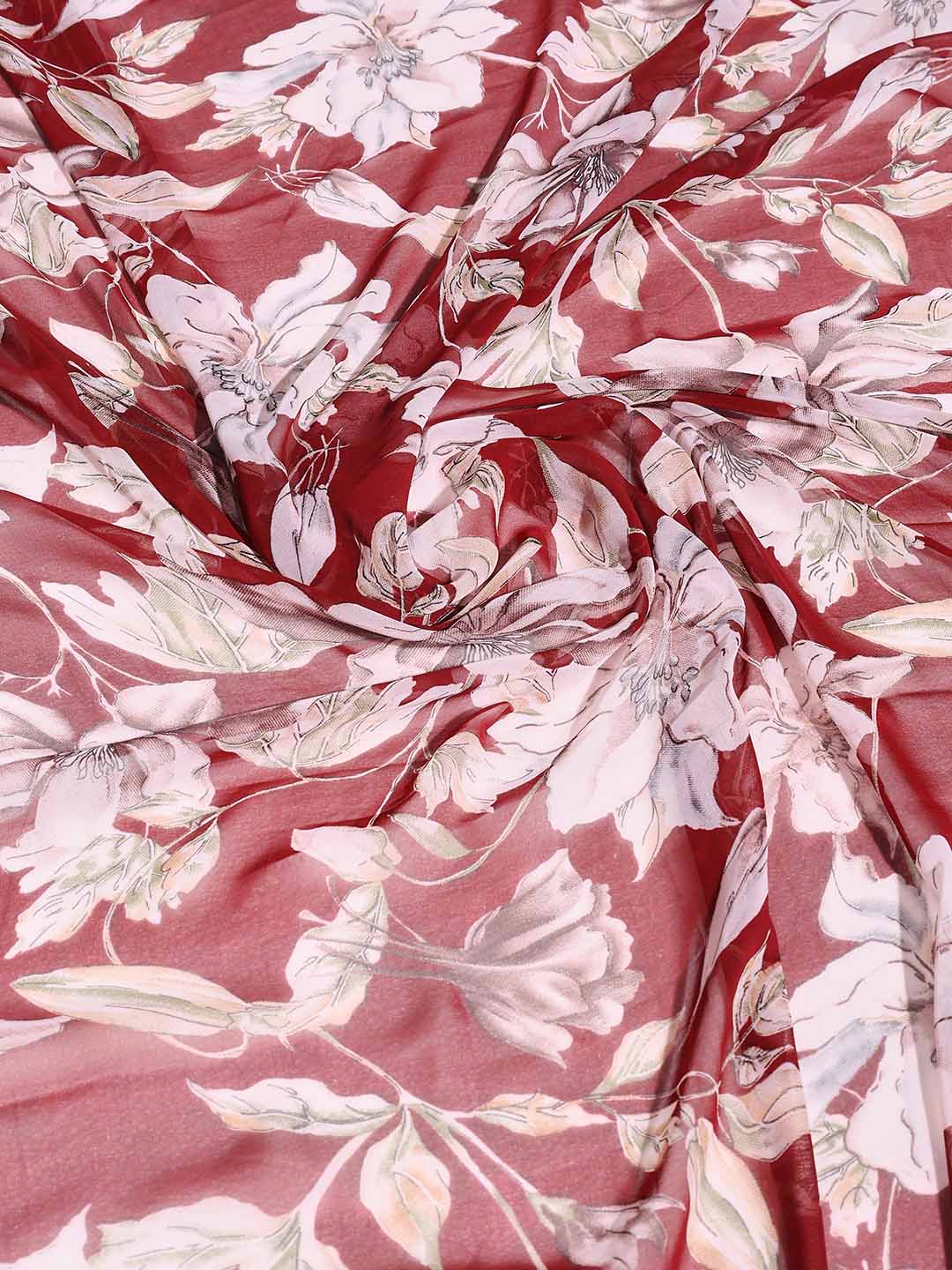 Floral Printed Georgette Saree