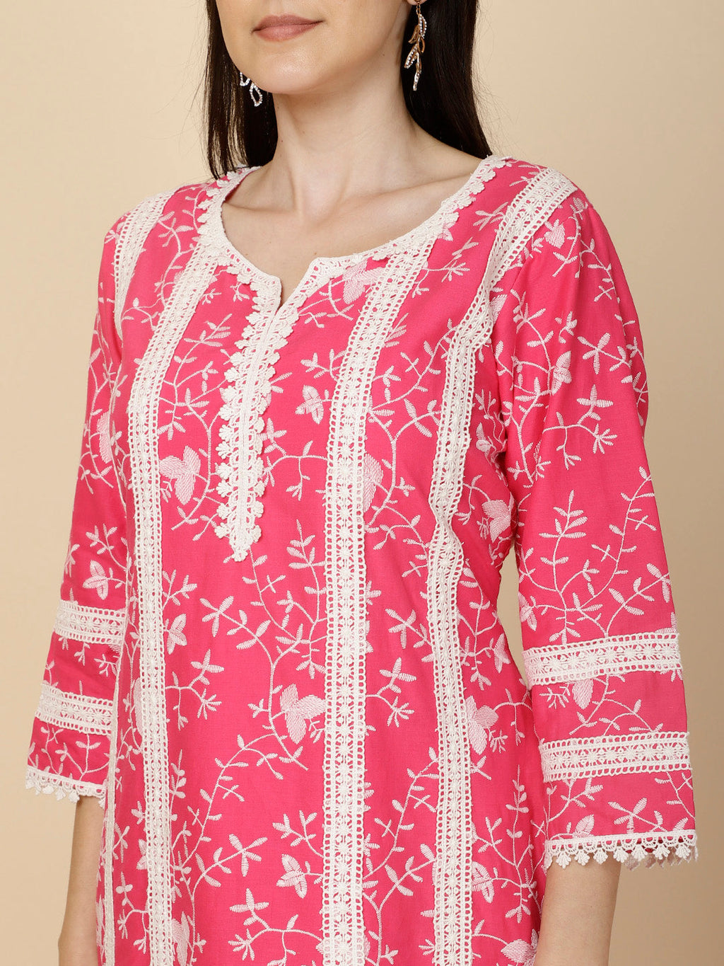 Printed & Embroidery Cotton Suit Set With Dupatta