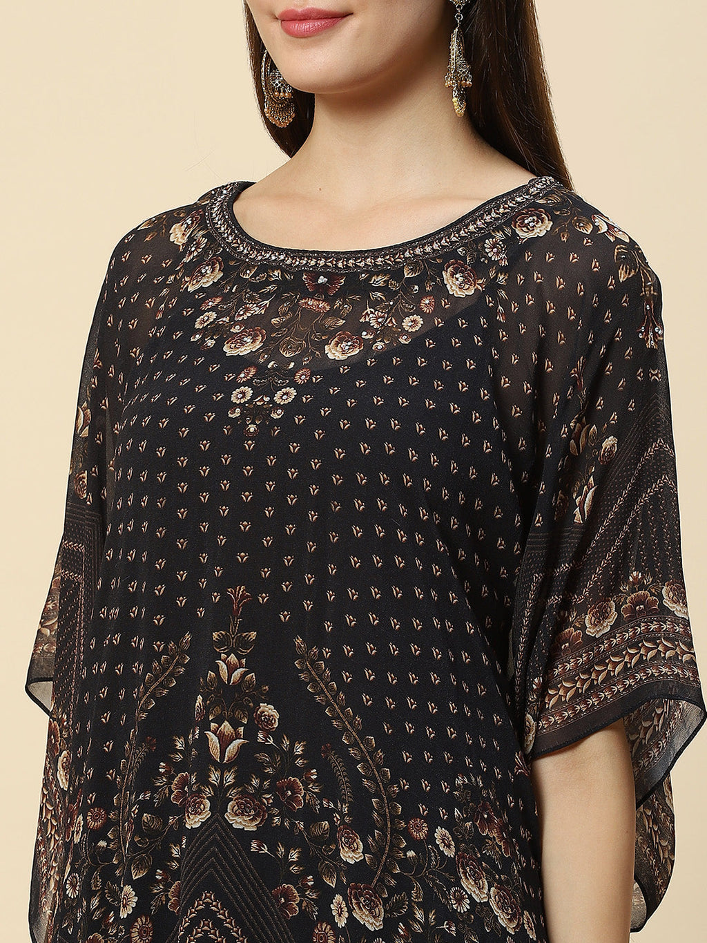 Digital Printed Georgette Kaftan Kurta