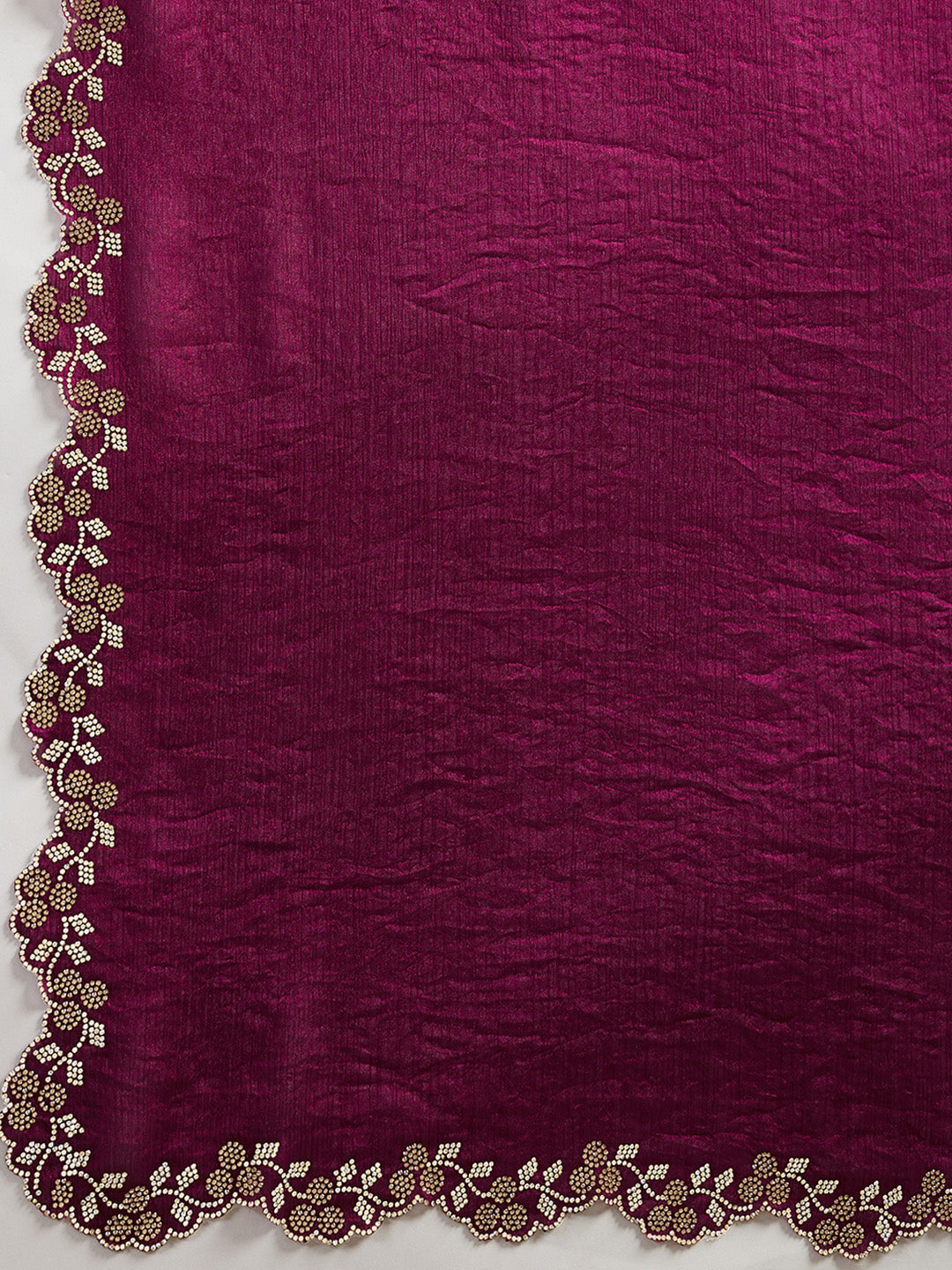Embroidered Satin Saree