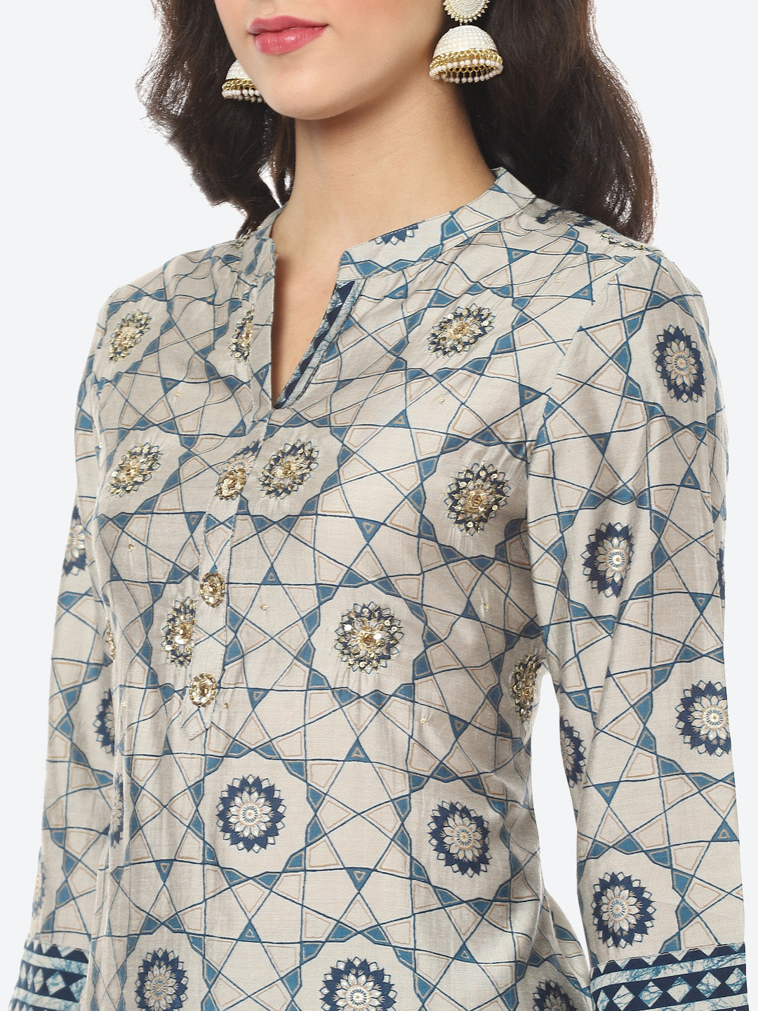 Printed Muslin Kurti With Pant
