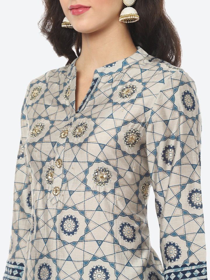 Printed Muslin Kurti With Pant