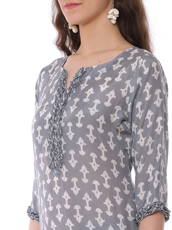 Printed Muslin Kurta With Pant