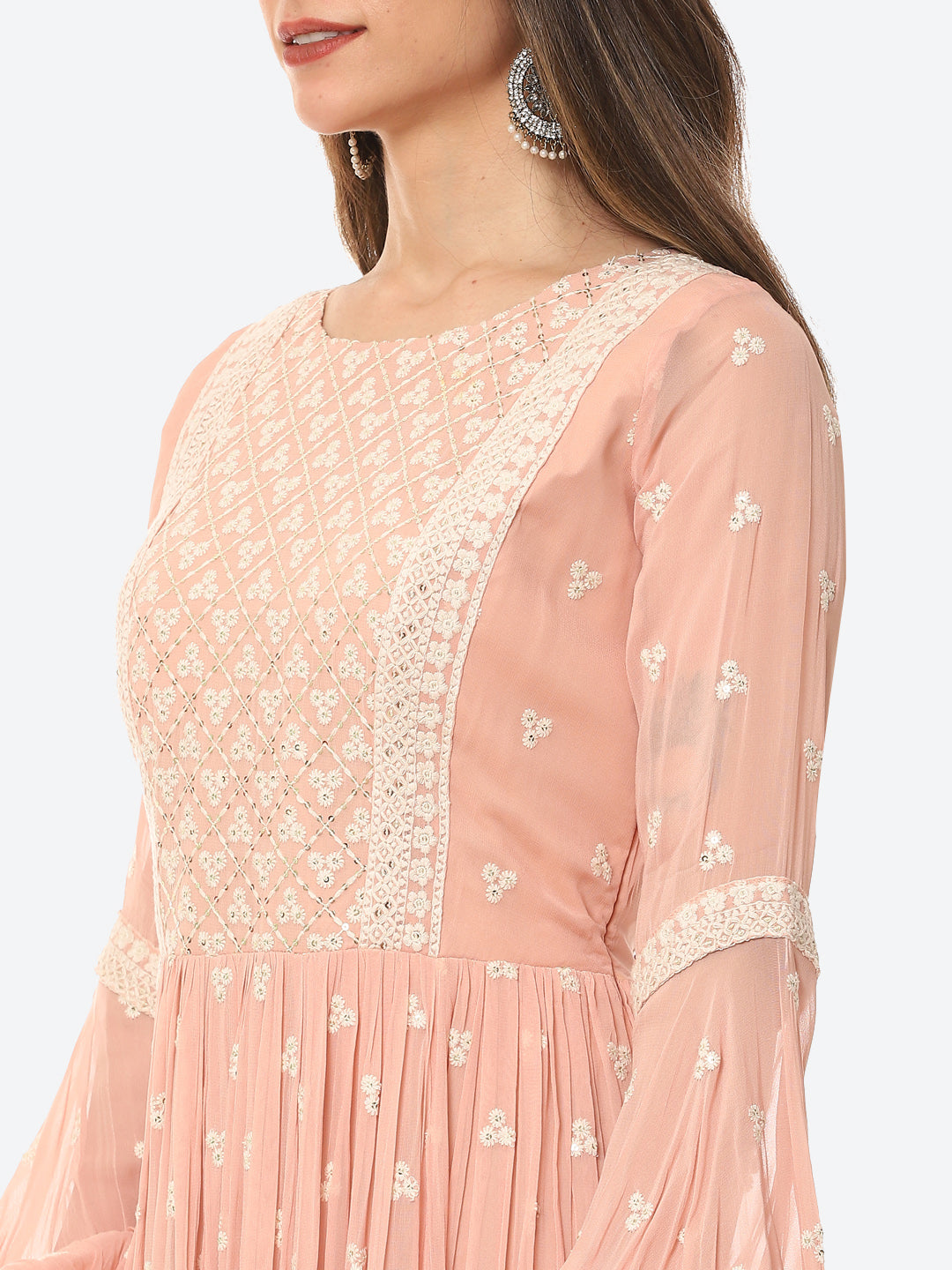 Resham Booti Georgette Gown Dress