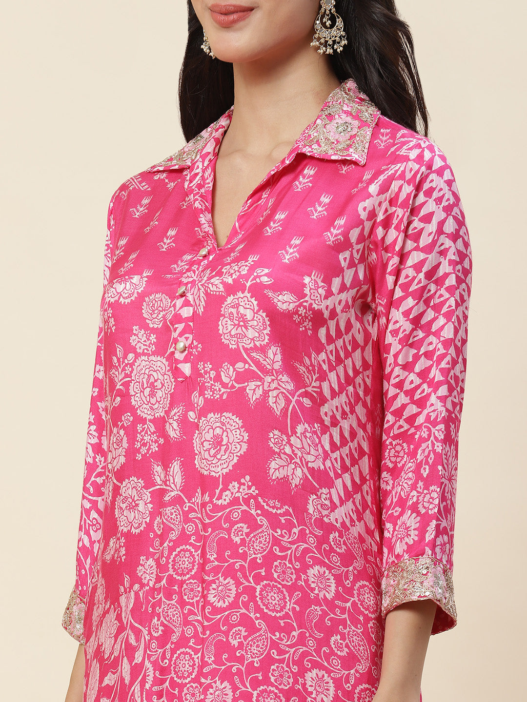 Printed Muslin Kurta With Pants