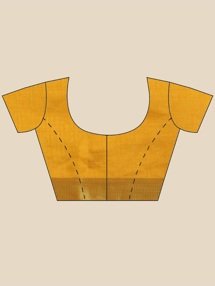 Plain Zari Border Woven Handloom Saree