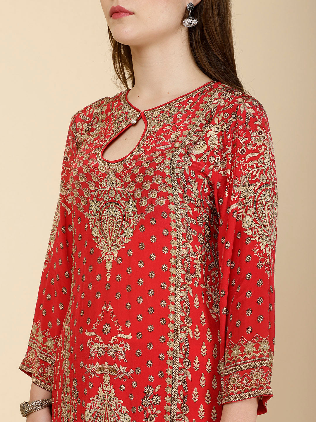 Digital Print Crepe Suit Set With Dupatta