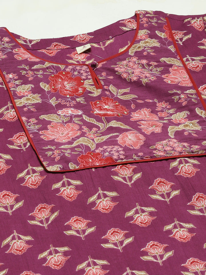 Floral Printed Cotton Kurta